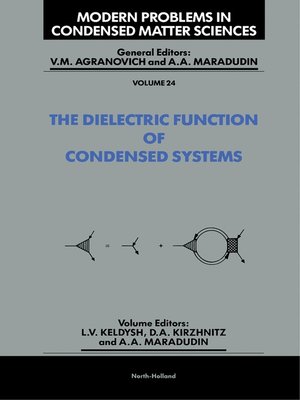 cover image of The Dielectric Function of Condensed Systems